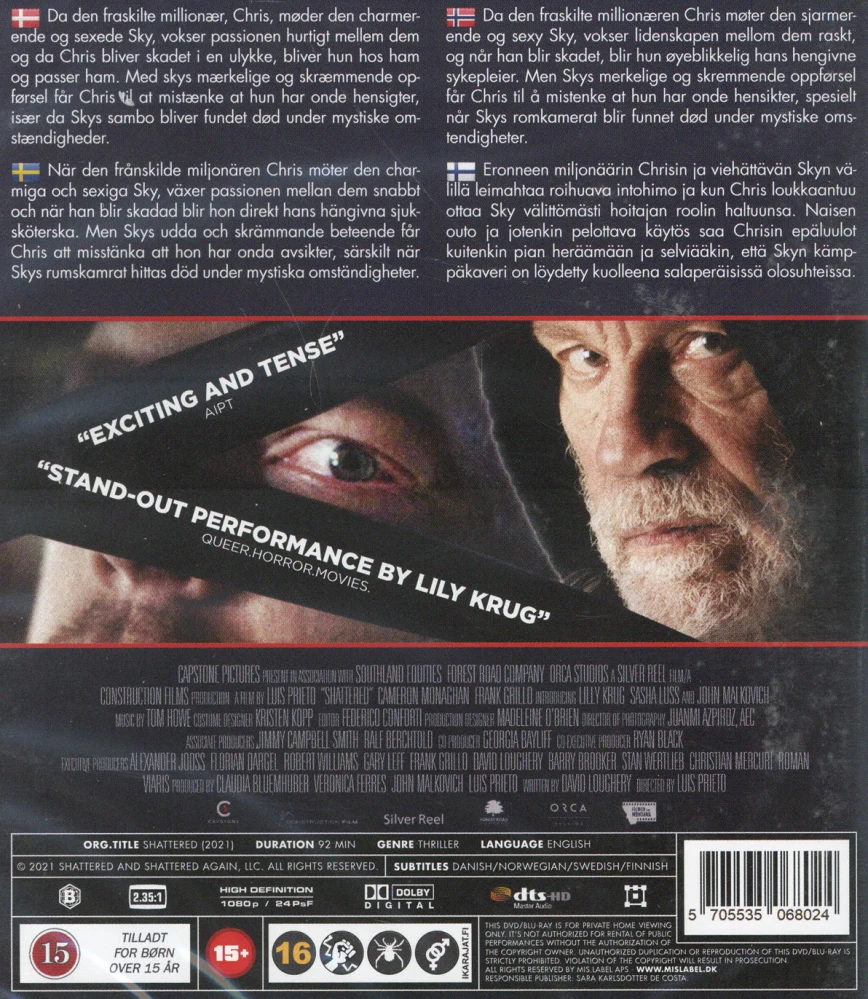 Shattered (Blu-ray) Lilly Krug, John Malkovich, Frank Grillo