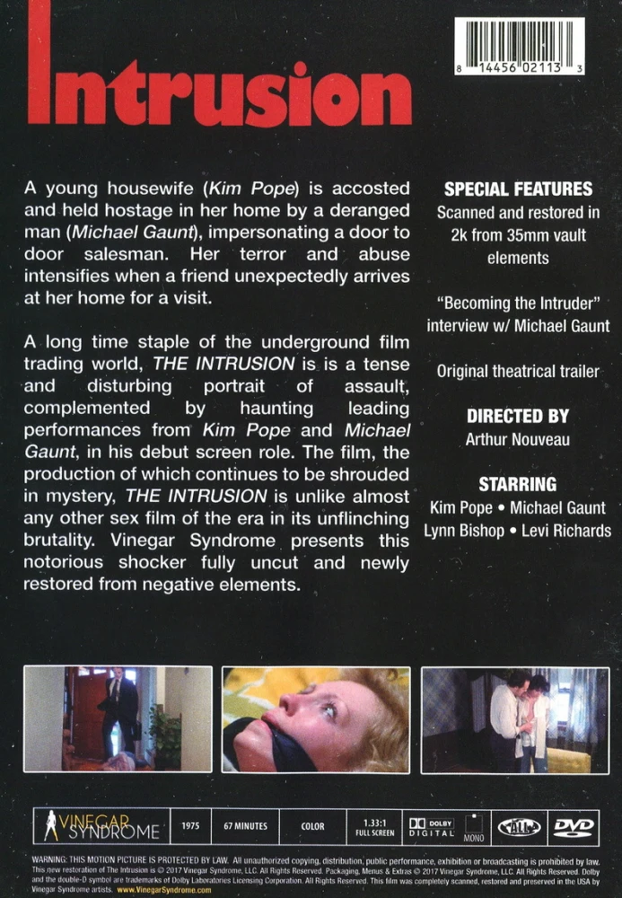 The Intrusion (DVD) Vinegar Syndrome (1975) Rated X