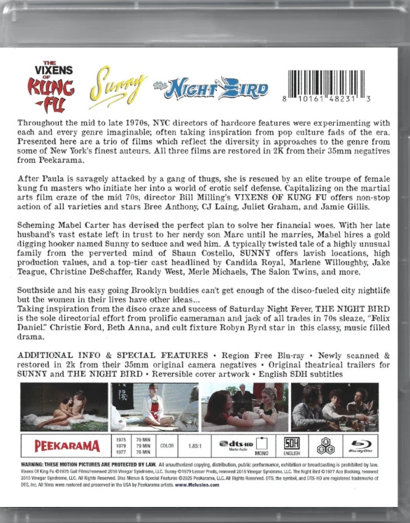 Vixens of Kung Fu + Night Bird + Sunny - Limited Edition Slipcover (Blu-ray) Peekarama