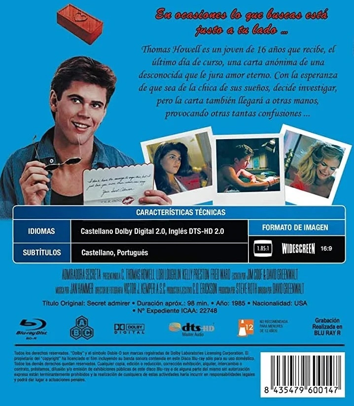 Salainen ihailija - Secret Admirer [Blu-ray] 1985