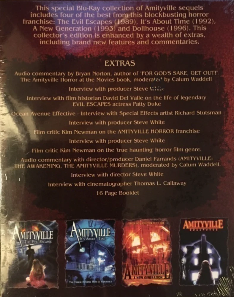 Amityville Blu-Ray Collection (4x Blu-ray) The Evil Escapes - Talo, jonka jumala unohti / It’s About Time - Amityville 1992 - aika on tullut / A New Generation - Amityville - uusi sukupolvi / Dollhouse