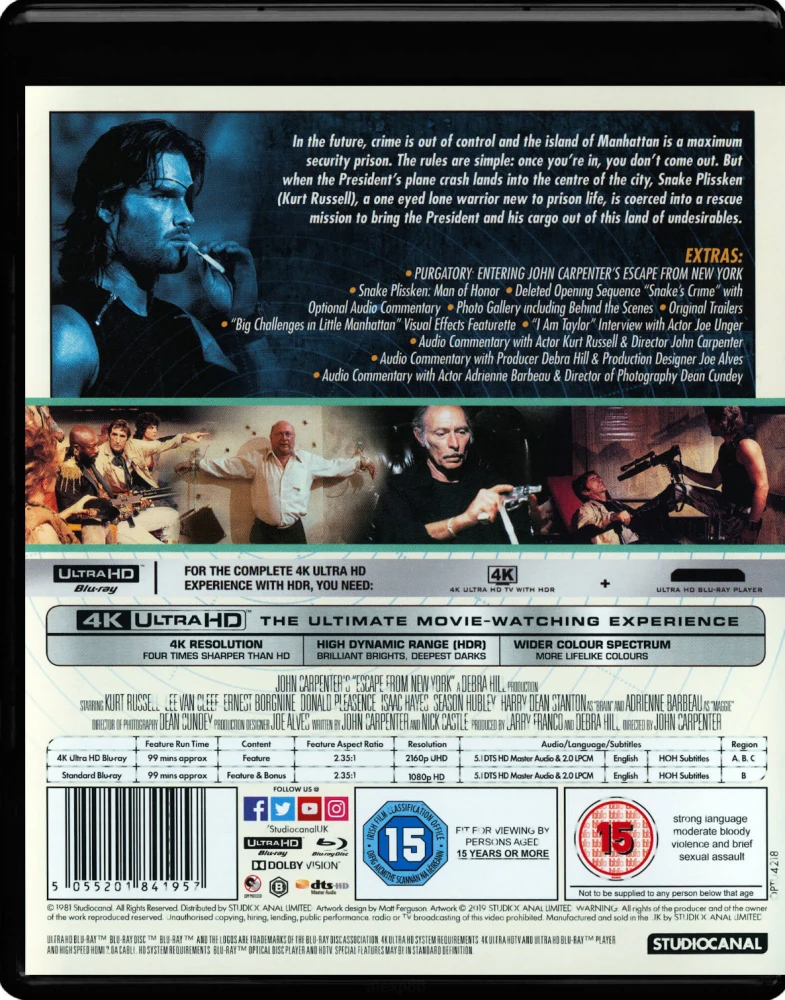 Escape from New York (4K Ultra HD + Blu-ray) Pako New Yorkista