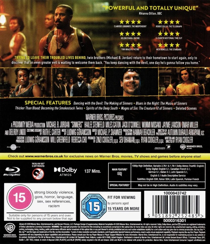 Sinners [Blu-ray] Michael B. Jordan [2025]