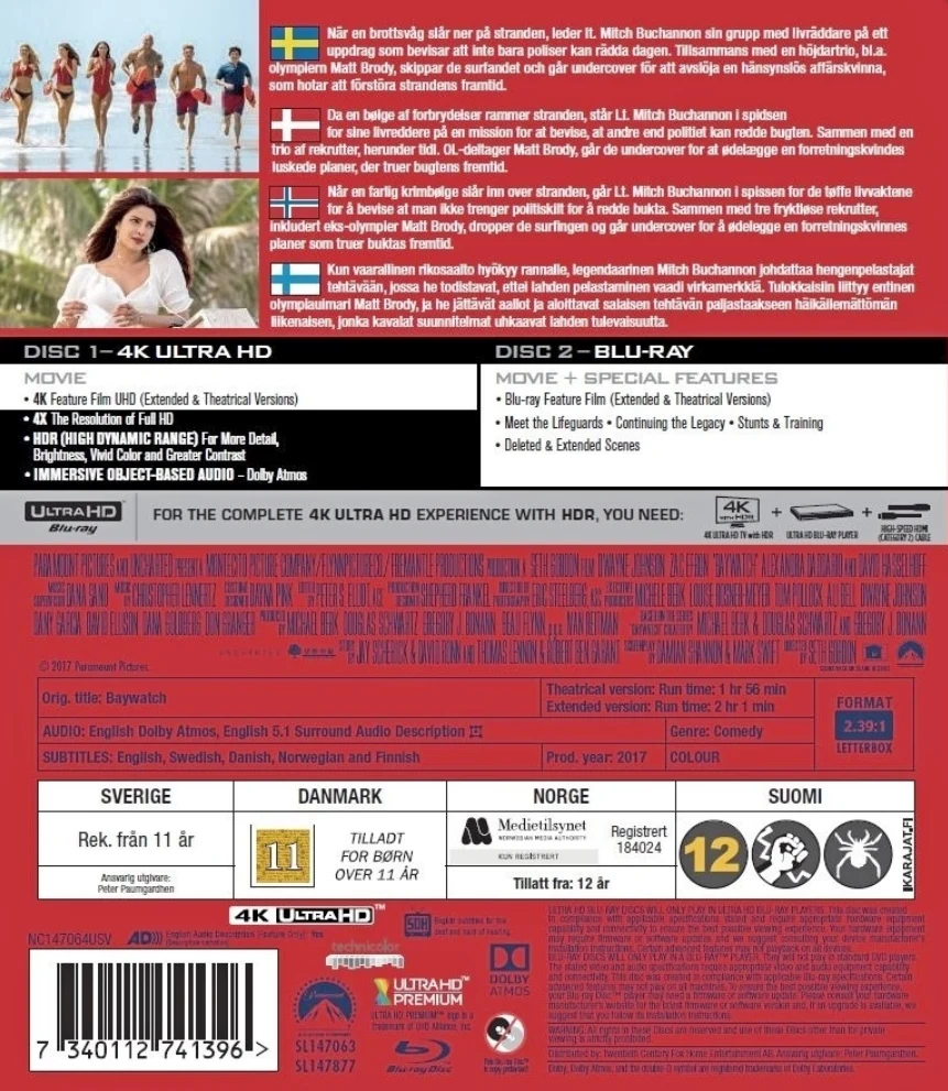 Baywatch - Extended Cut (4K Ultra HD + Blu-ray)