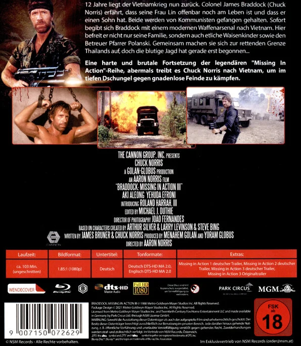 Missing in Action III - Braddock: Suoraa Toimintaa 3 (Blu-ray) Chuck Norris