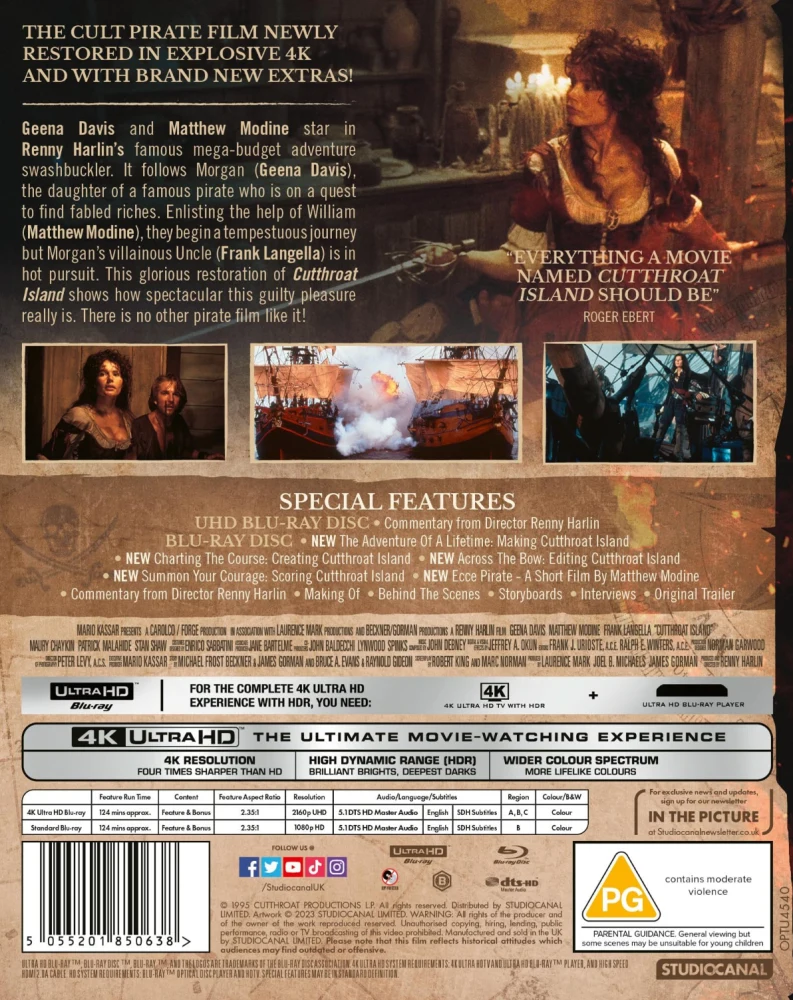 Kurkunleikkaajien saari - Cutthroat Island (4K Ultra HD + Blu-ray)