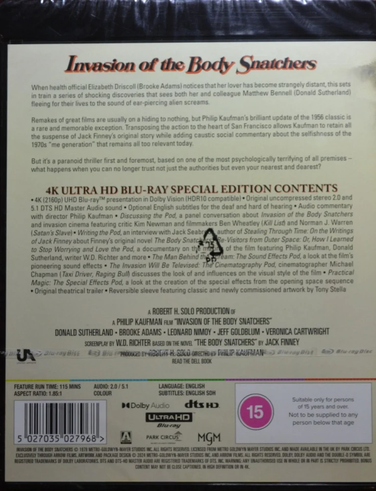 Ihmispaholaiset - Invasion Of The Body Snatchers - Special Edition (4K Ultra HD) Arrow