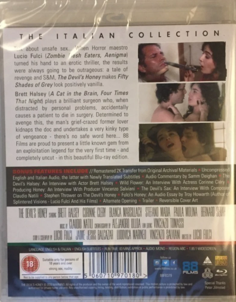 Polttava himo (Blu-ray) Ohjaus: Lucio Fulci (1986) (The Devil's Honey) Il miele del diavolo / Dangerous Obsession / The Italian Collection #60 (Uncut!)