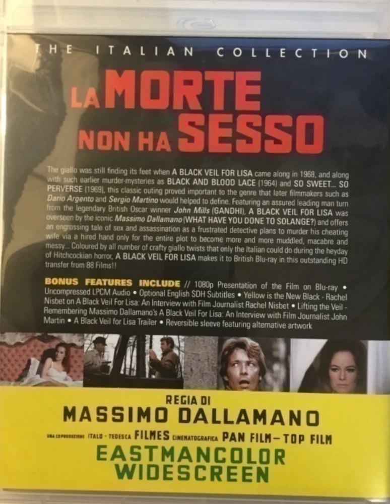 A Black Veil For Lisa (Blu-ray) The Italian Collection 48# (La morte non ha sesso)