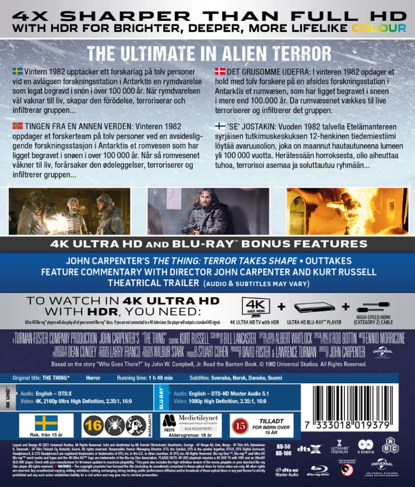 The Thing - 'Se' jostakin (1982) (4K UHD + Blu-ray)