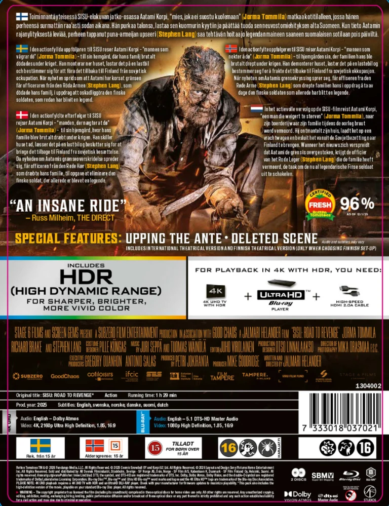 Sisu 2 (2025) Limited Edition Steelbook (4K UltraHD + Blu-ray) Sisu: Road to Revenge