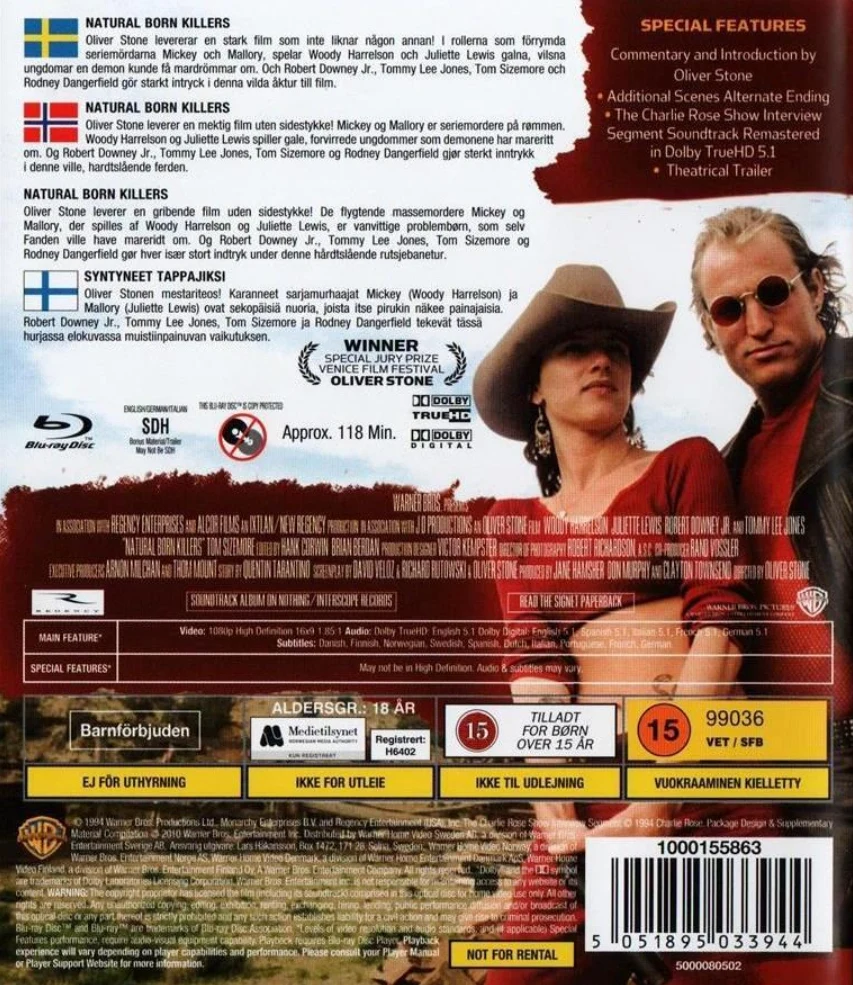 Syntyneet tappajiksi (Blu-Ray) Natural Born Killers