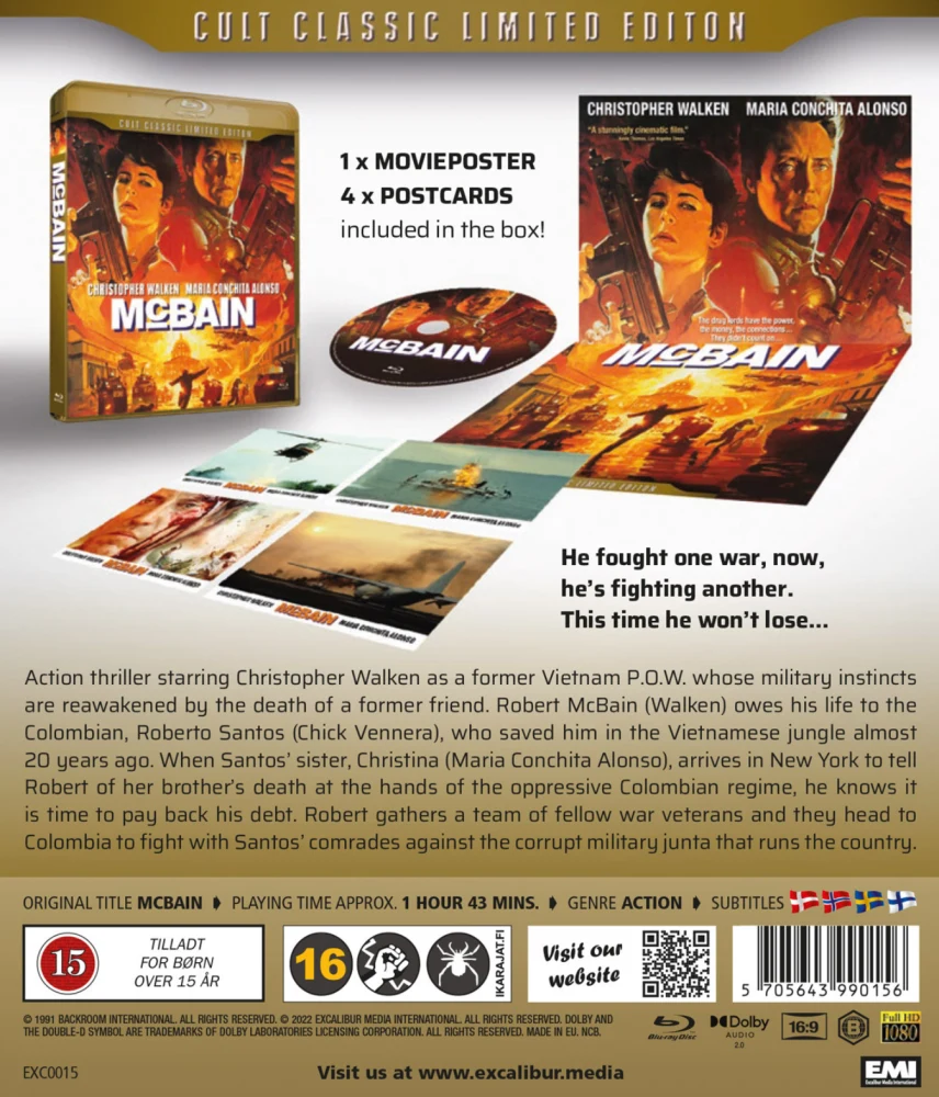 McBain - Sankareiden Aika (Blu-ray) Mukana juliste ja neljä postikorttia. Cult Classic Limited Edition