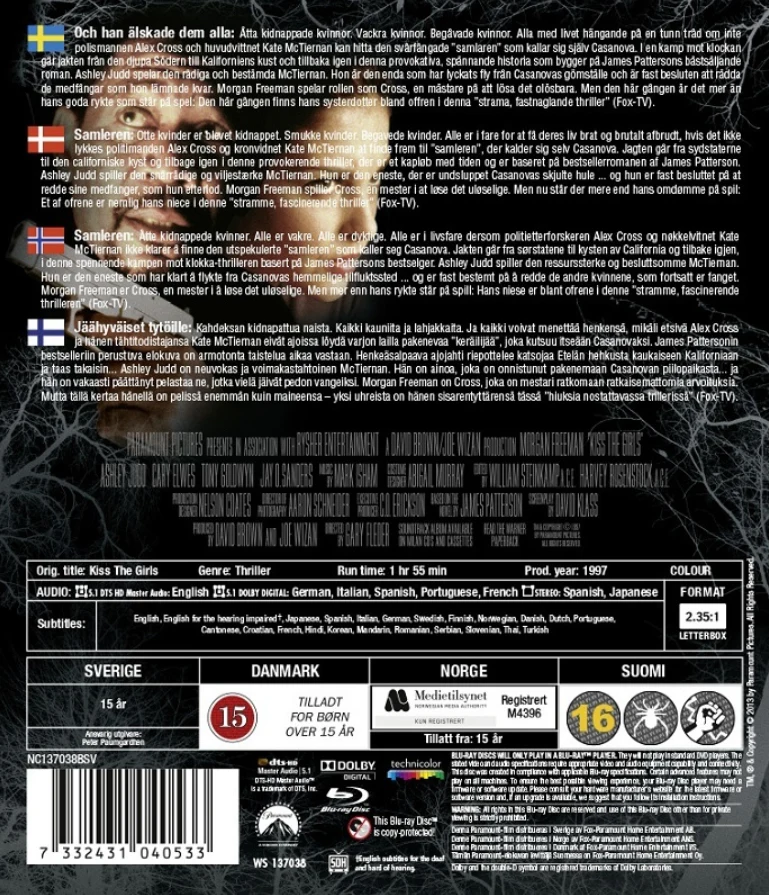 Jäähyväiset tytöille (Kiss the Girls) 1997 (Blu-ray)