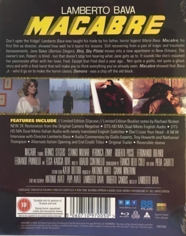Macabre - The Italian Collection - Limited Edition (Blu-ray) Rajoitettu painos ''Soft Touch'' slipcase
