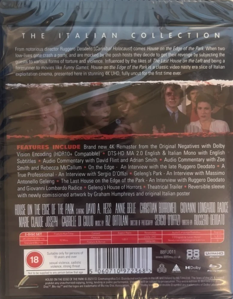 Talo puiston laidalla (4K Ultra HD + Blu-ray) Original title: La casa sperduta nel parco) House on the Edge of the Park - The Italian Collection 78# (Talo puiston perällä)