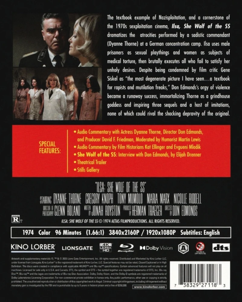 Ilsa - SS:n naarassusi (4K Ultra HD + Blu-ray) Ilsa She Wolf of the SS