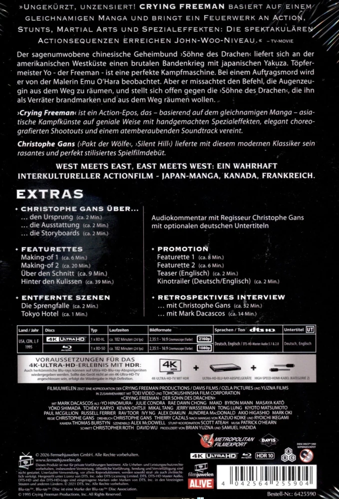 Mafian pyöveli - Crying Freeman - Limited Edition Mediabook (4K Ultra HD + Blu-ray) Collector's Edition (UNCUT)
