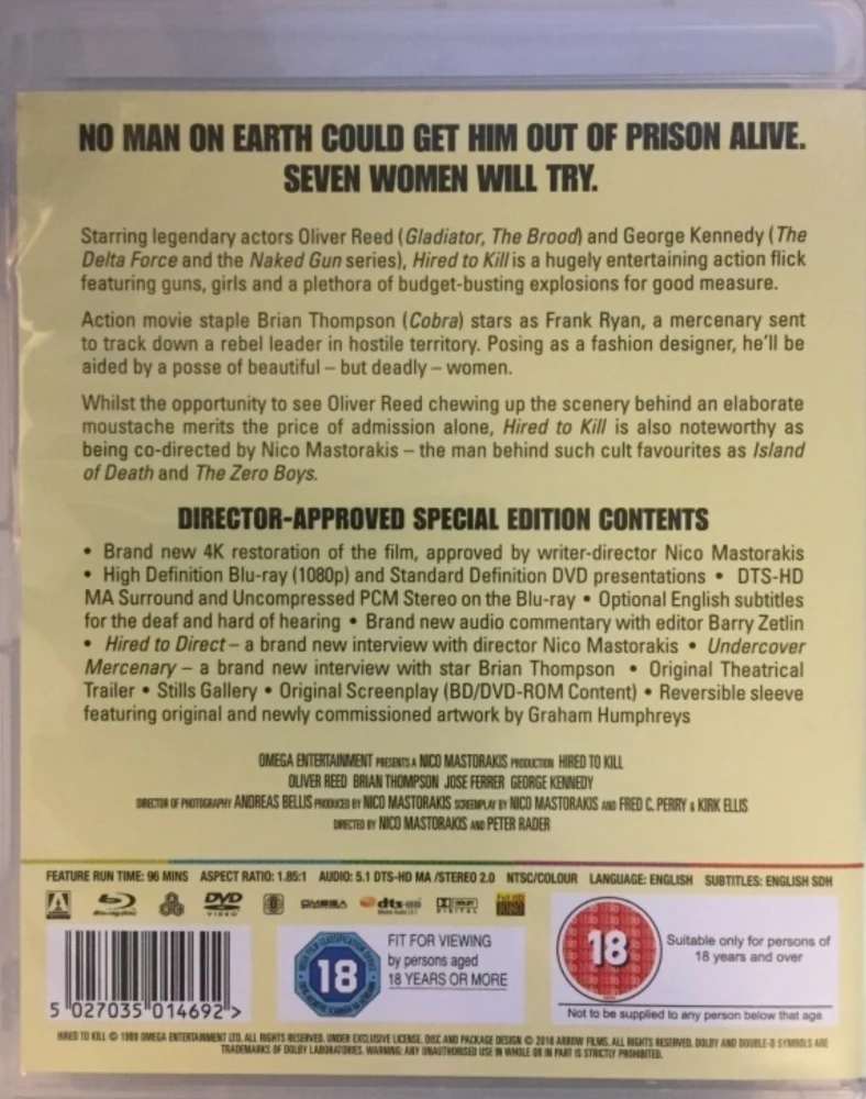Hired To Kill - Special Edition (Blu-ray + DVD)