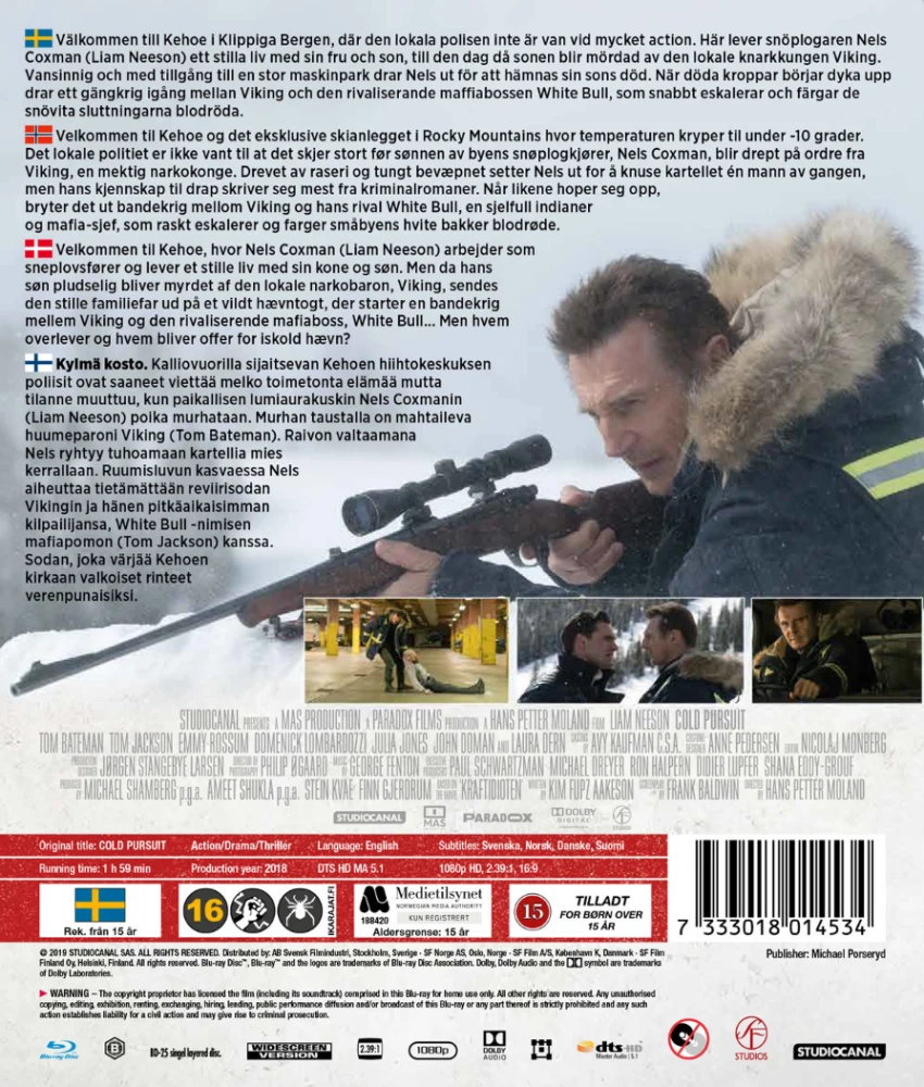 Kylmä kosto - Cold Pursuit (Blu-ray) Liam Neeson (2018)