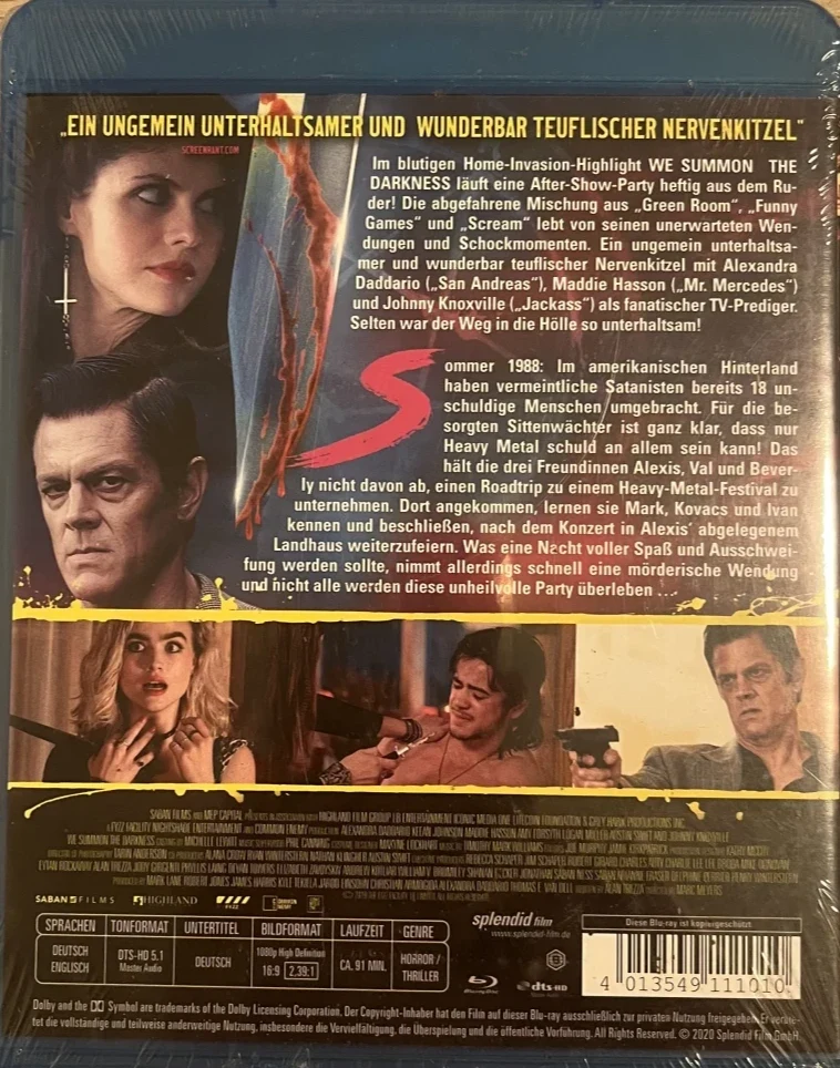 We Summon the Darkness [Blu-ray] Alexandra Daddario (2019)