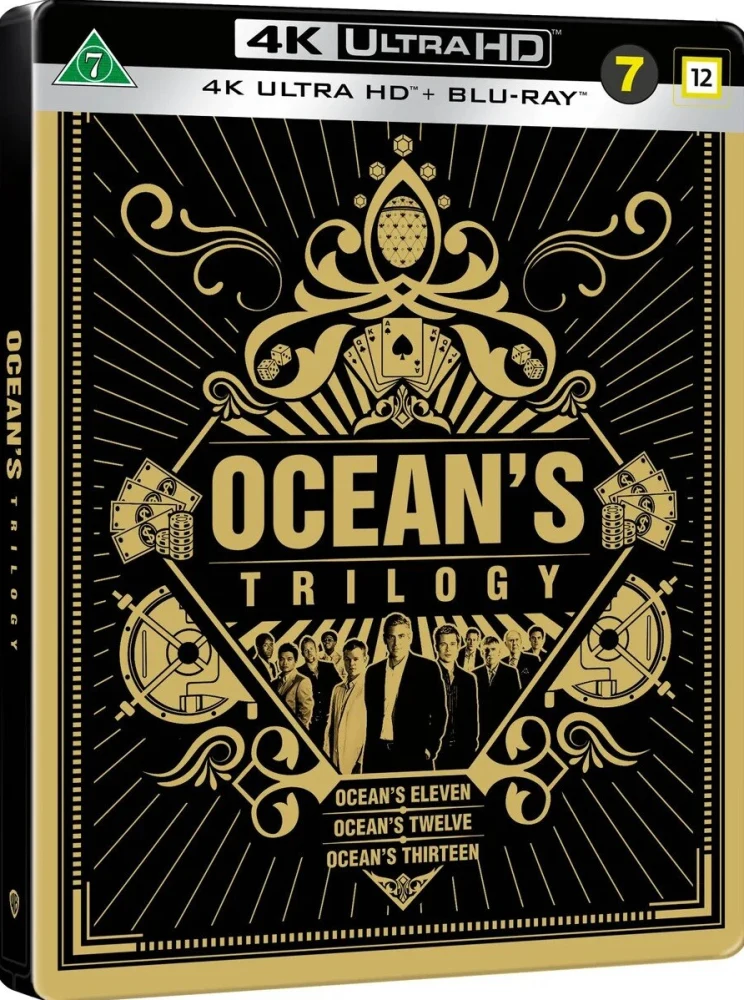 Oceans Trilogy 11-13 - Limited Edition Steelbook (4K Ultra HD + Blu-ray) Ocean's Eleven - korkeat panokset / Ocean's Twelve / Ocean's Thirteen