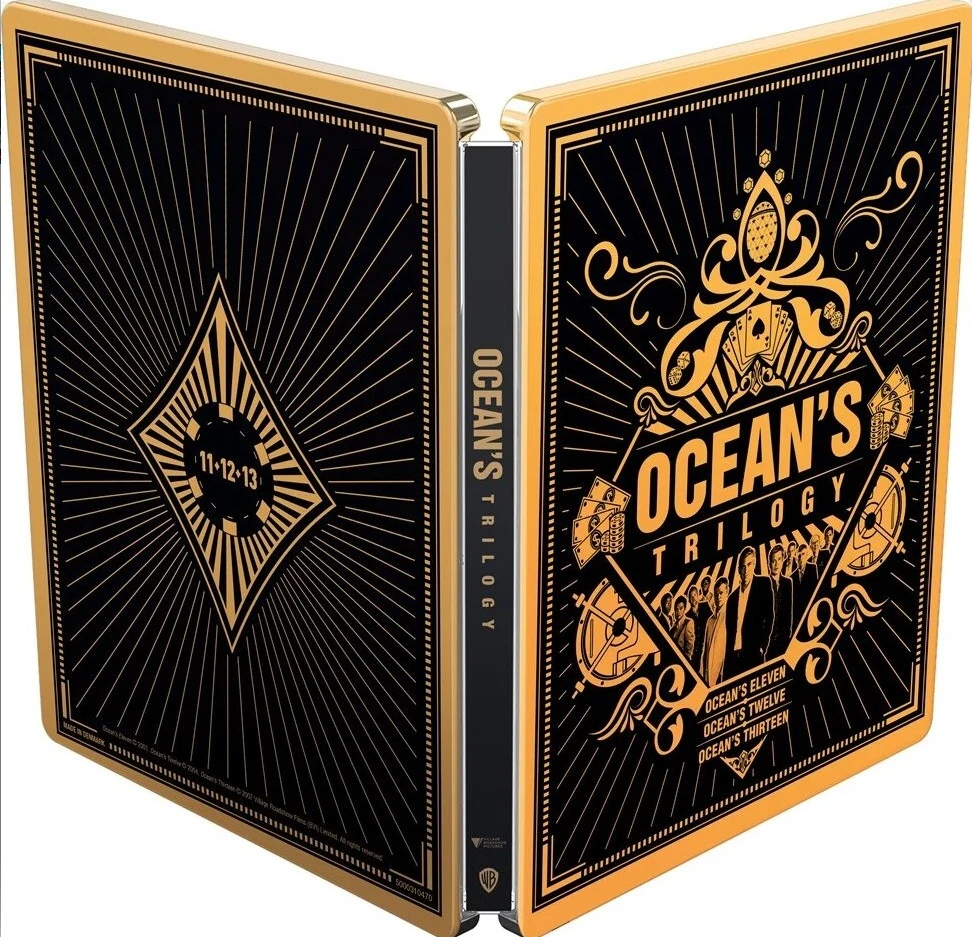 Oceans Trilogy 11-13 - Limited Edition Steelbook (4K Ultra HD + Blu-ray) Ocean's Eleven - korkeat panokset / Ocean's Twelve / Ocean's Thirteen
