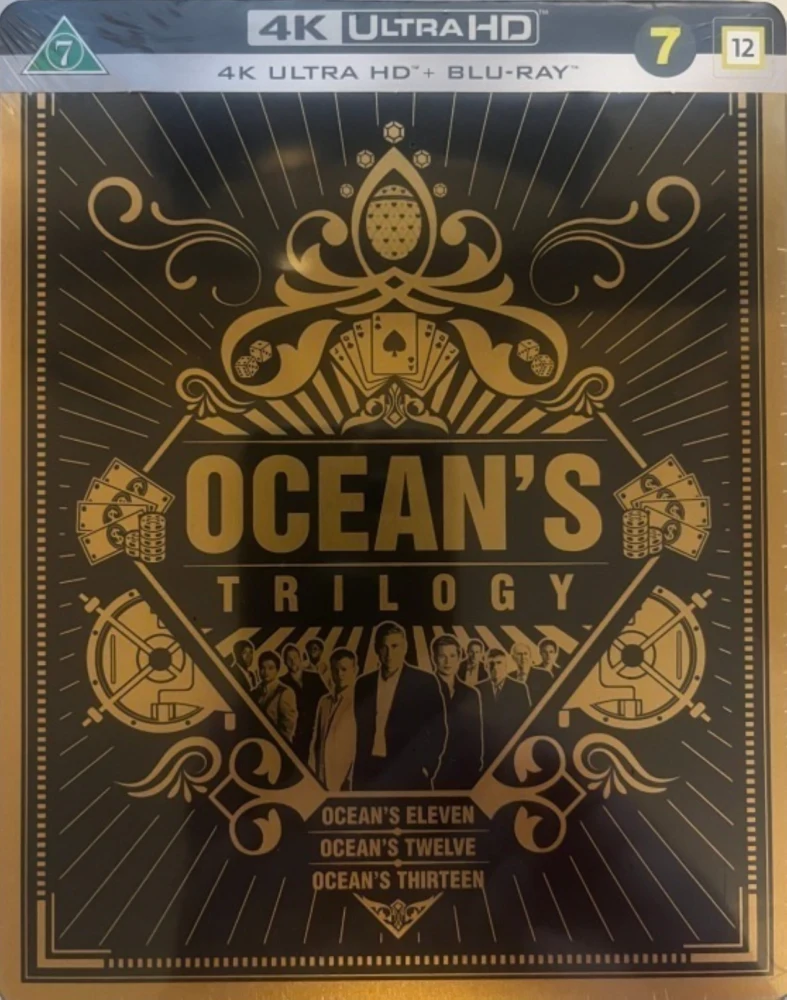 Oceans Trilogy 11-13 - Limited Edition Steelbook (4K Ultra HD + Blu-ray) Ocean's Eleven - korkeat panokset / Ocean's Twelve / Ocean's Thirteen