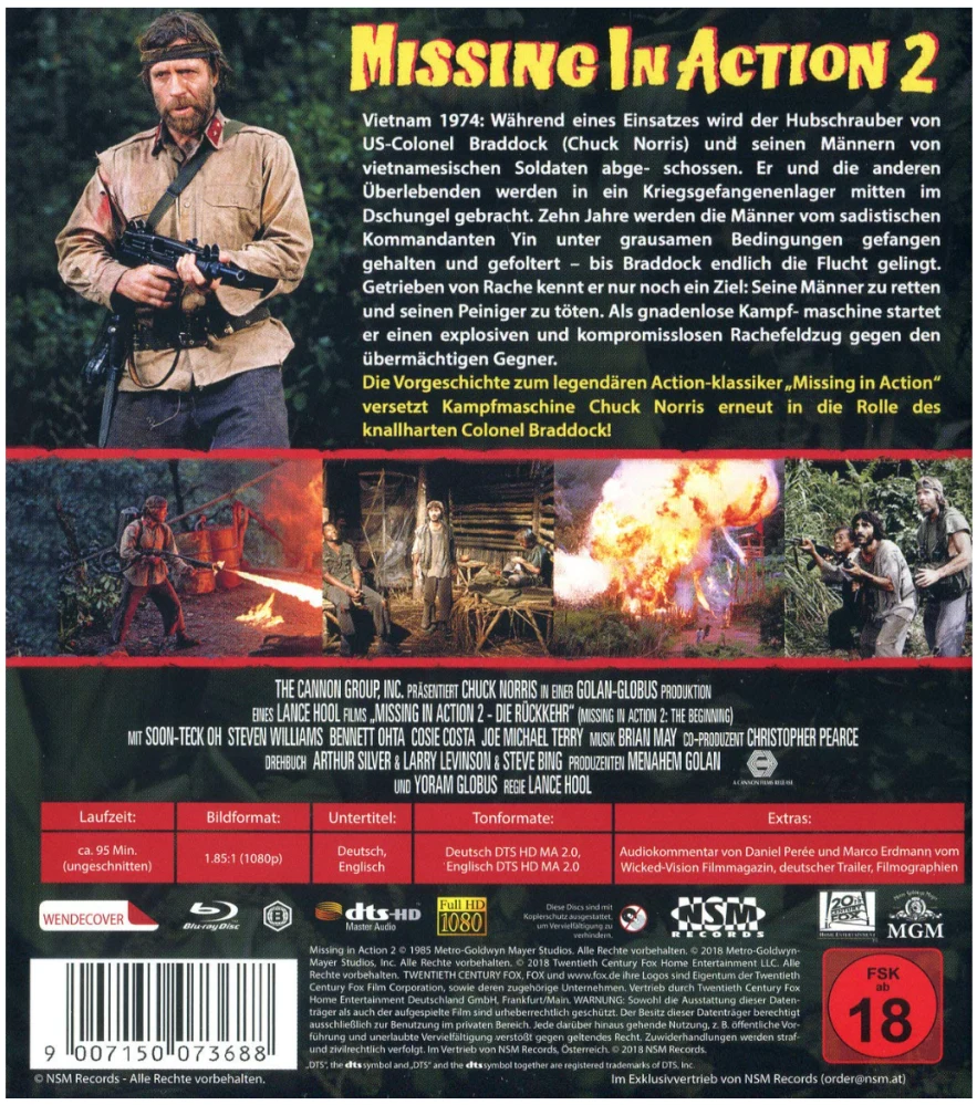 Suoraa toimintaa 1-3 - Missing in Action (3x Blu-ray) Suoraa toimintaa - Missing in Action / Suoraa toimintaa II – pako helvetistä - Missing in Action 2: The Beginning / Braddock: Suoraa Toimintaa III - Braddock: Missing in Action 3