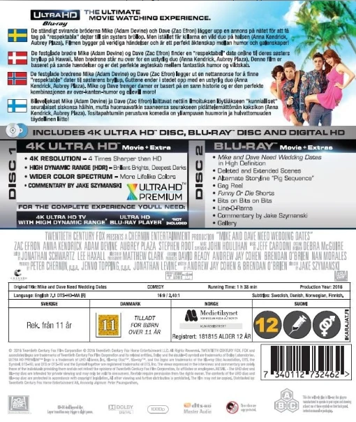 Mike ja Dave häädeittejä vailla - Mike and Dave Need Wedding Dates (4K Ultra HD + Blu-ray)