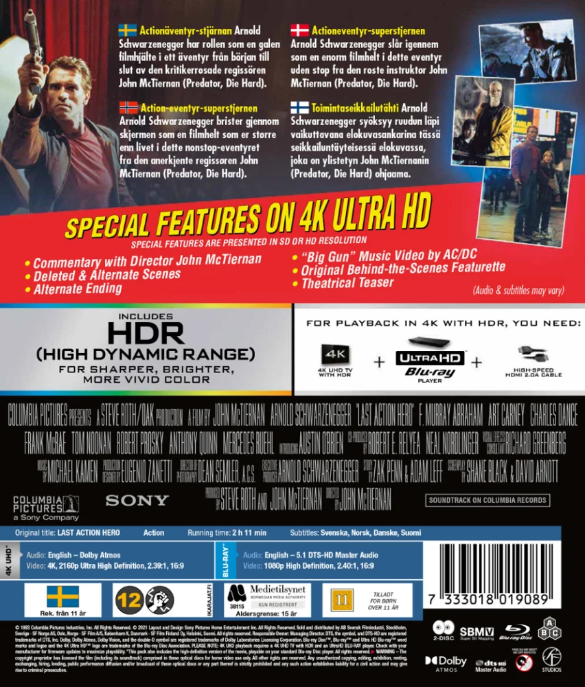 Last Action Hero (4K Ultra HD + Blu-ray) John McTiernan