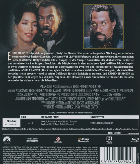 Wes Craven: BROOKLYNIN VAMPYYRI (1995) Eddie Murphy (Blu-ray) Vampire in Brooklyn
