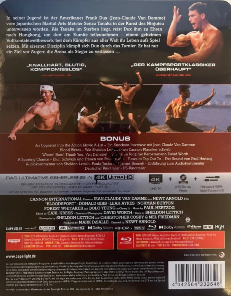 Bloodsport – viimeiseen asti  2-Disc Limited Edition - Steelbook (4K Ultra HD + Blu-ray) Leikkaamaton