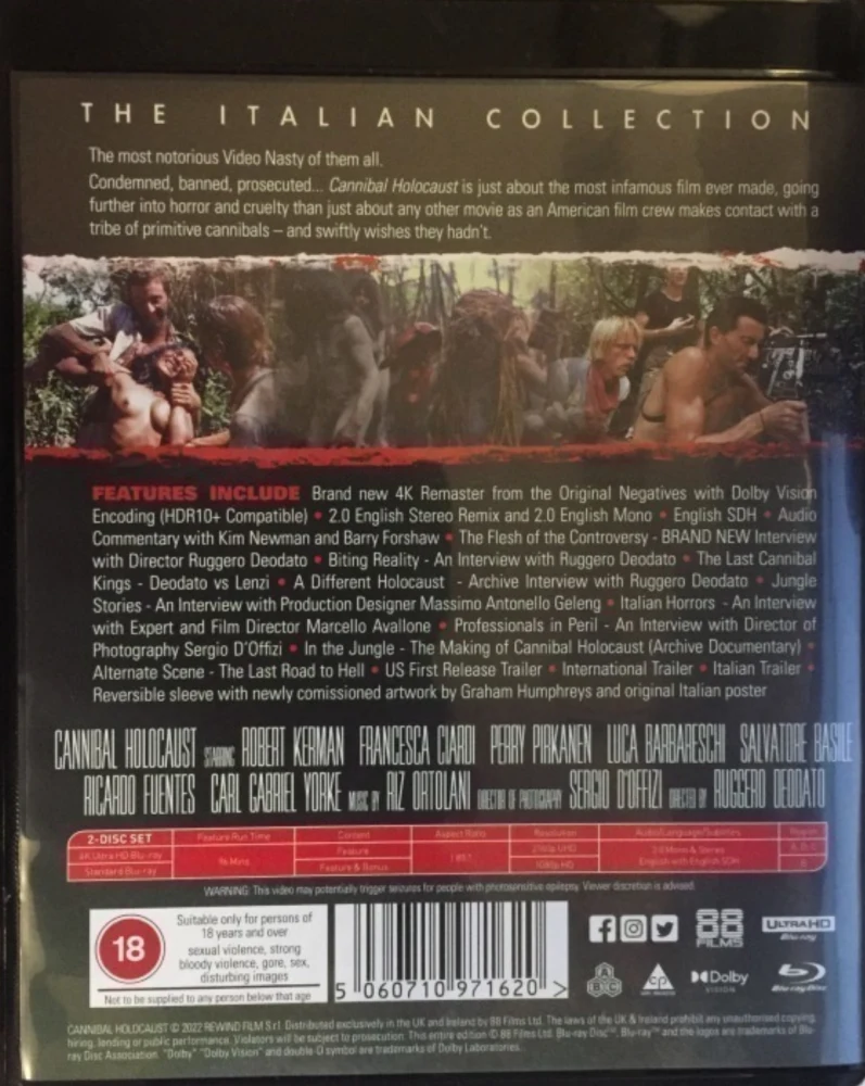 Kannibaalien polttouhrit - Cannibal Holocaust - Italian Collection 79 (Ultra HD + Blu-ray)