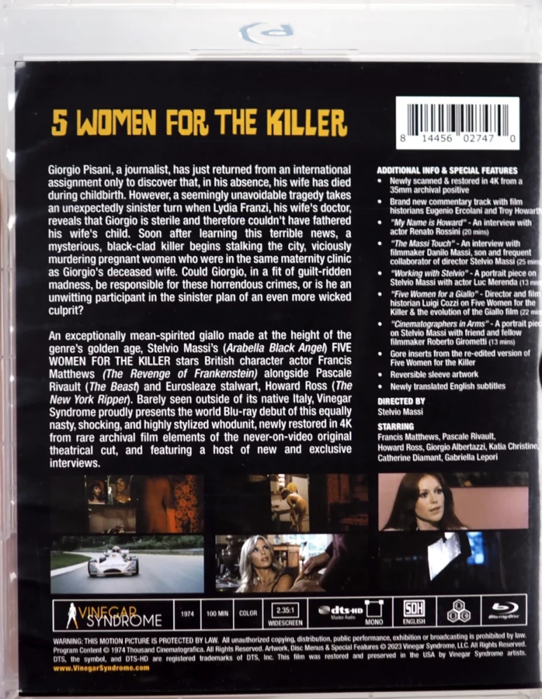 Five Women for the Killer - Limited Edition Slipcover (5 Women for the Killer) (Blu-ray) Vinegar Syndrome 