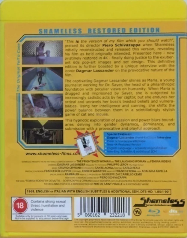 The Frightened Woman AKA Femina ridens AKA The Laughing Woman (Blu-ray) (1969) numeroitu painos - Limited Edition Slipcover (Femina ridens | Restored Edition) (4K masteroitu) Shameless