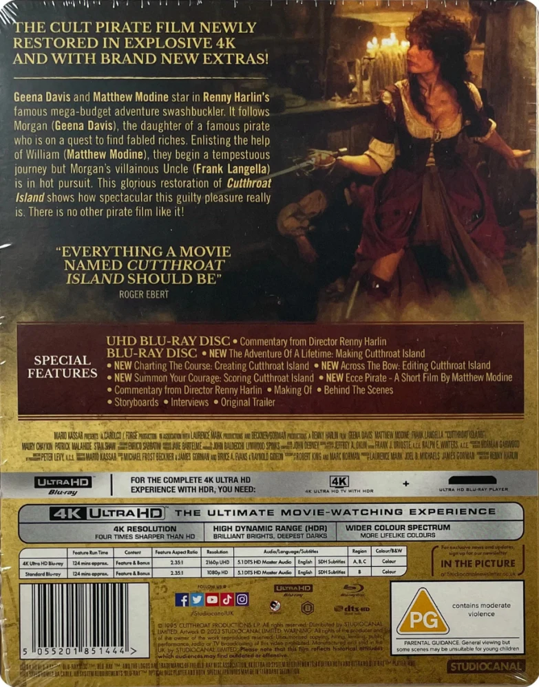 Kurkunleikkaajien saari - Cutthroat Island - Limited Edition Steelbook (4K Ultra HD + Blu-ray)