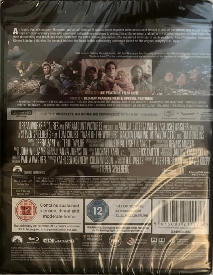 Maailmojen Sota - War of the Worlds (4K Ultra HD + Blu-ray) (2 disc) Slipcover