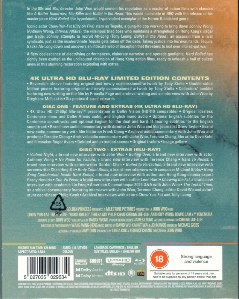 Hard Boiled - Limited Edition (4K Ultra HD + EXTRAS BLU-RAY) Arrow