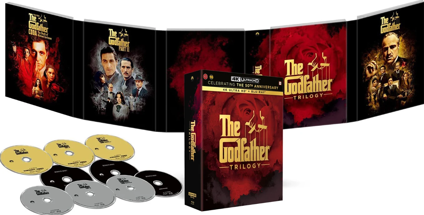 Kummisetä Trilogia - The Godfather Trilogy (4K Ultra HD) Kummisetä (1972) 4K, Kummisetä osa II (1974) 4K,   Kummisetä osa III (1990) 4K: 3 eri versiota osasta 3- The Godfather Coda: The Death of Michael Corleone" / The Godfather Part III" (Theatrical Vers