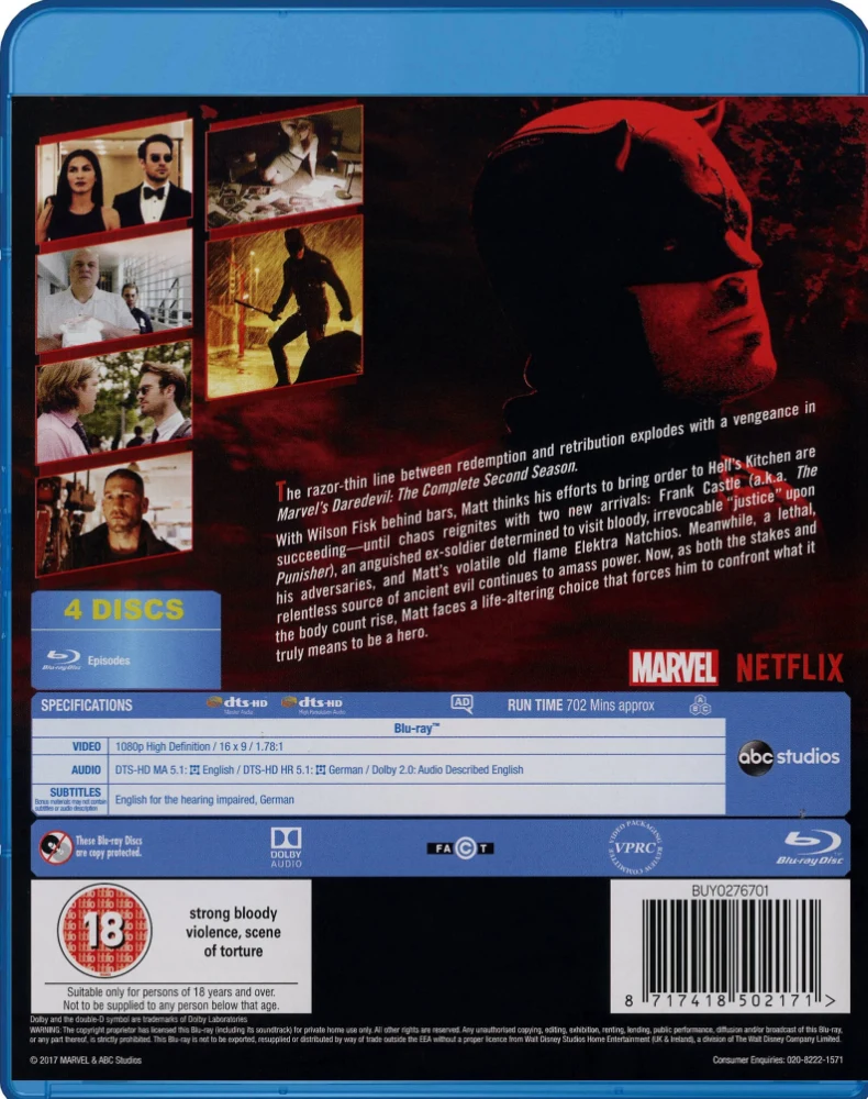 Daredevil - Season 2 (Blu-ray) Kausi 2