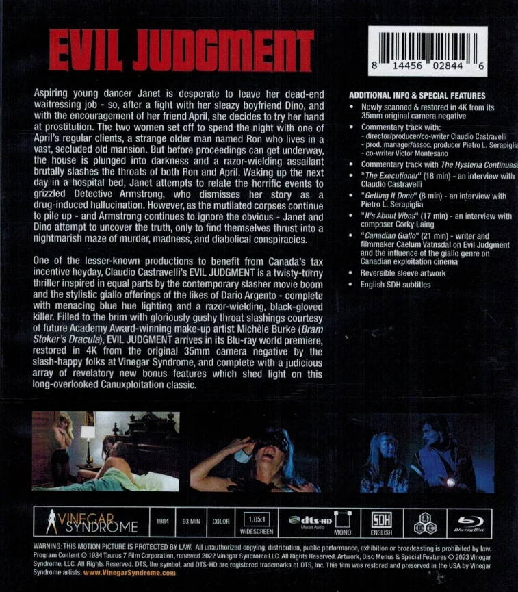 Pimeässä vaanii kuolema - Evil Judgment (Blu-ray) Vinegar Syndrome (1984) Limited Edition Slipcover (4K masteroitu)