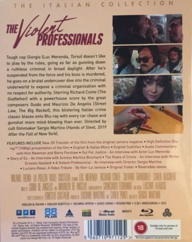 The Violent Professionals (Blu-ray) Slipcover mukana (includes O-Ring for 1000 copies). Milano trema: la polizia vuole giustizia (1973) The Italian Collection 66#
