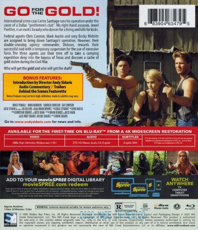 Enemy Gold (Blu-ray) Andy Sidaris (1993) Bullets, Bombs and Babes! (4K masteroitu)