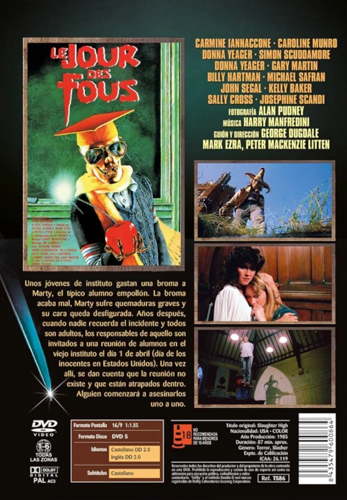 Slaughter High (DVD) Caroline Munro, Kelly Baker (1985)