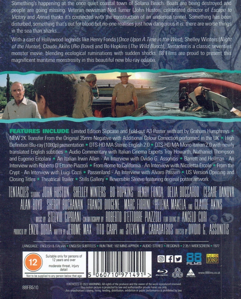 Lonkerot - Tentacles (1977) Blu-ray (Limited Slipcase + Juliste) Tentacoli (The Italian Collection #77)