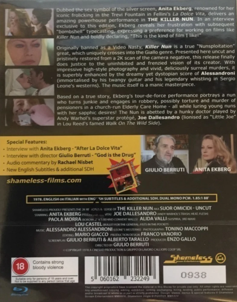 Tappajanunna - Killer Nun - Limited Edition (Blu-ray) Slipcover (1979) Numeroitu painos / 2K Restoration | Suor Omicidi