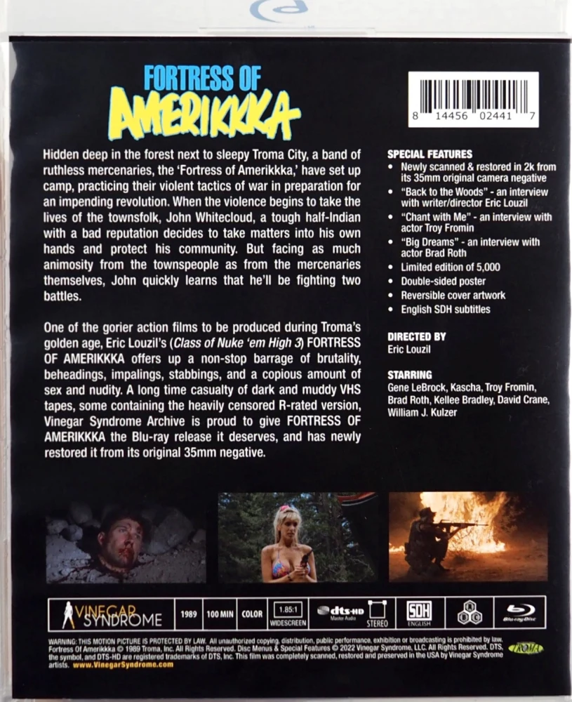 Fortress of Amerikkka - Limited Edition Slipcase (VSA) (Blu-ray) mukana hieno kohokuvioinen Slipcover ja Juliste