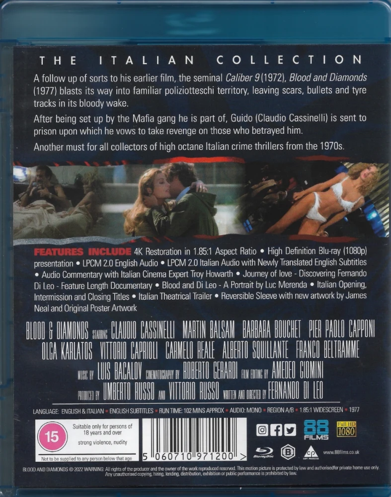 Blood and Diamonds - The Italian Collection 76 (Blu-ray) Slipcase ja vihkonen mukana (Diamanti sporchi di sangue)