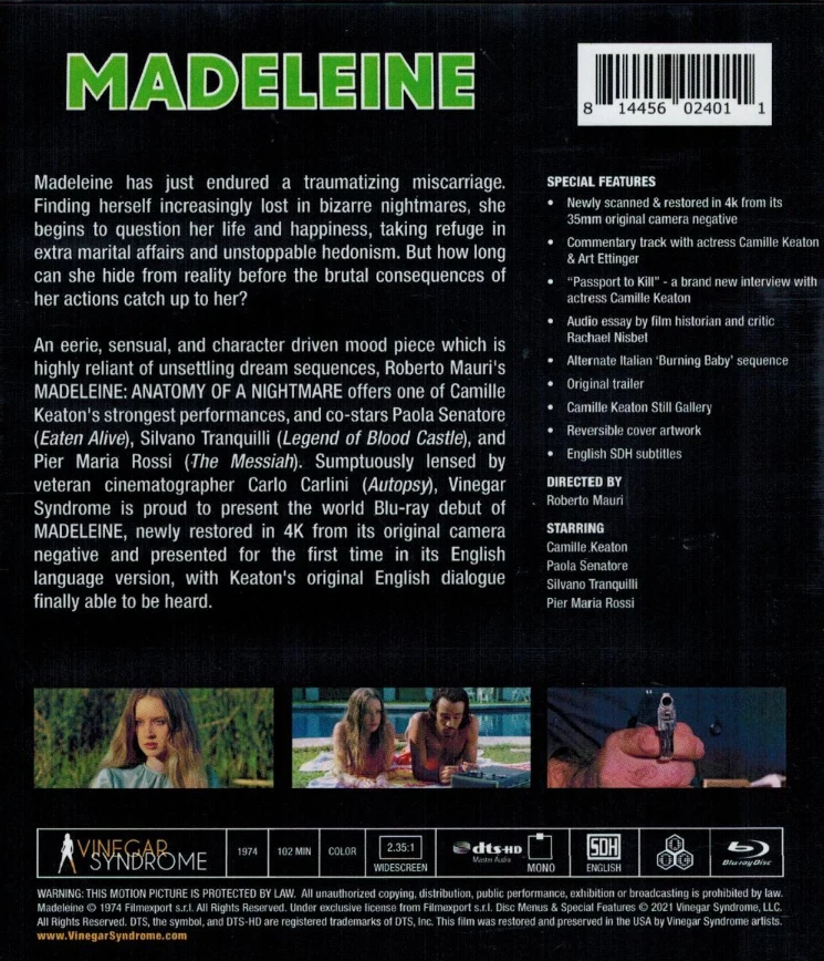 Camille Keaton in Italy - BOX (3x Blu-ray) (3 Movies) Vinegar Syndrome - Limited Edition of 8,000 | Madeleine / Tragic Ceremony / Sex of the Witch